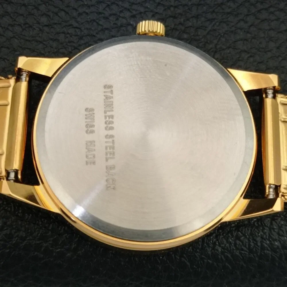Vintage 1976 Montine Of Switzerland Manual Mens Gold Watch W/Steel Strap